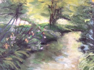 Landscape I did on my own before my lesson at Monsieur Paul's. Pastel on sandpaper, 11 x 14.