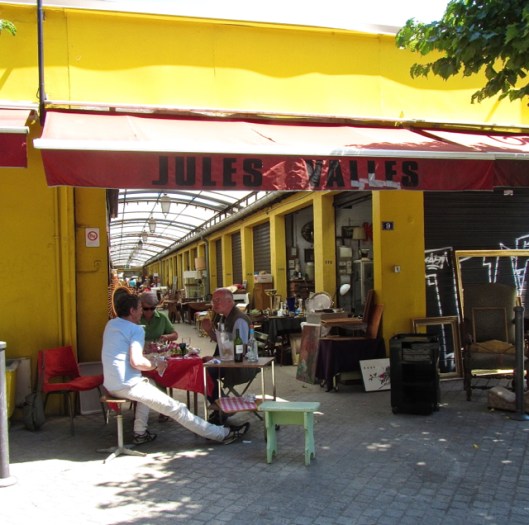 Dealers having a little lunch, wine and cards.