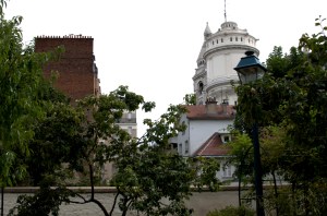 View from the entrance of the Musée Montmartre, Sacré-Cœur in the background.